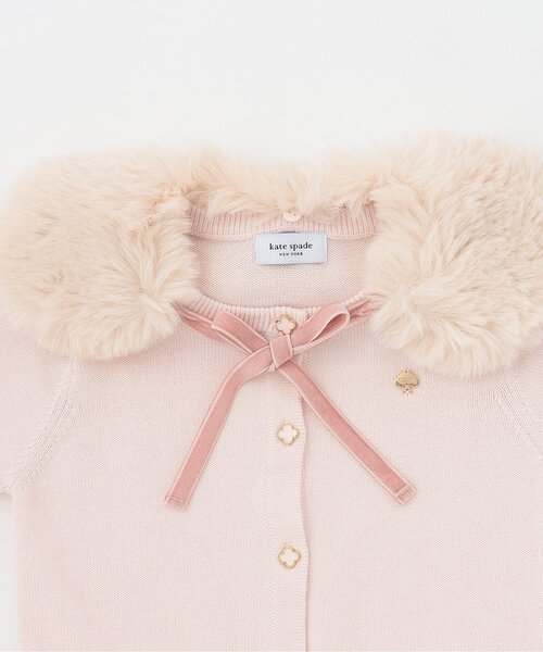 kate spade new york kids(ケイトスペードニューヨーク)の「フェイクファーティペットつきカーディガン(カーディガン/ボレロ・キッズ・グレー/ピンク・S(110-120cm)/M(130-140cm)/L(150-160cm)/90-100cm)」の4枚目の写真