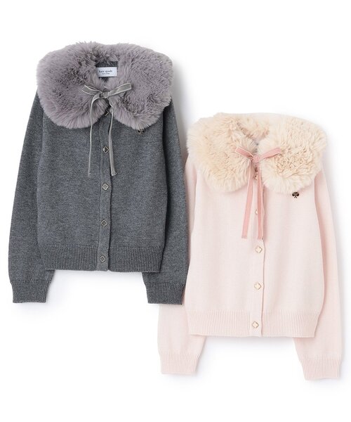 kate spade new york kids(ケイトスペードニューヨーク)の「フェイクファーティペットつきカーディガン(カーディガン/ボレロ・キッズ・グレー/ピンク・S(110-120cm)/M(130-140cm)/L(150-160cm)/90-100cm)」の9枚目の写真