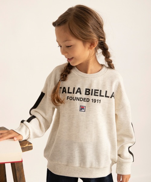 FILA（フィラ）の「【FILA/フィラ別注】ロゴトレーナー（スウェット・キッズ・サックスブルー/アイボリー・130/120/140/110/100/150）」の2枚目の写真