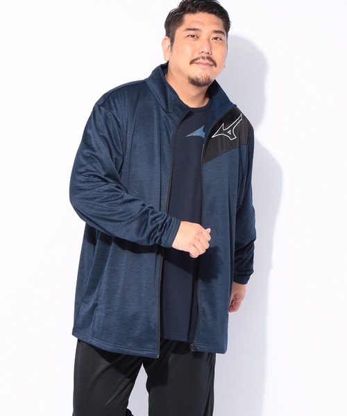 MIZUNO(ミズノ )の「MIZUNO (ミズノ) 裏ブロックフリース スタンド フルジップ トラックジャケット(その他アウター・メンズ・ネイビー/ブラック/グレー・3L/4L/5L)」の5枚目の写真