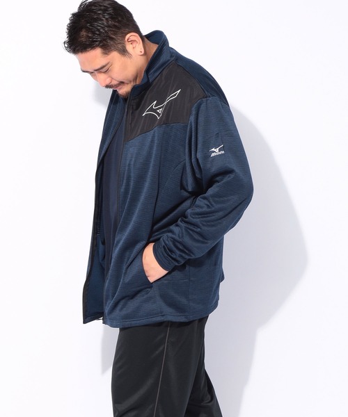 MIZUNO(ミズノ )の「MIZUNO (ミズノ) 裏ブロックフリース スタンド フルジップ トラックジャケット(その他アウター・メンズ・ネイビー/ブラック/グレー・3L/4L/5L)」の7枚目の写真