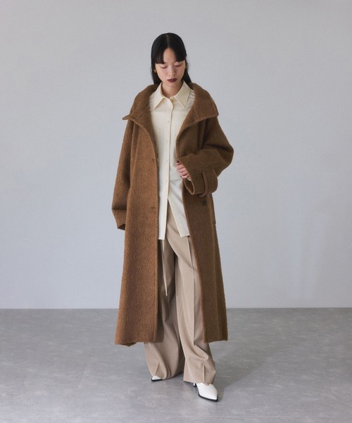 ADAM ET ROPE'（アダムエロペ）の「ダブルポケットウールシャツ（シャツ/ブラウス・レディース・ベージュ/オフホワイト・FREE）」の6枚目の写真