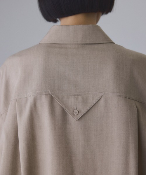 ADAM ET ROPE'（アダムエロペ）の「ダブルポケットウールシャツ（シャツ/ブラウス・レディース・ベージュ/オフホワイト・FREE）」の12枚目の写真
