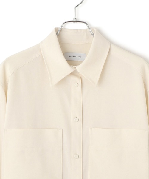 ADAM ET ROPE'（アダムエロペ）の「ダブルポケットウールシャツ（シャツ/ブラウス・レディース・ベージュ/オフホワイト・FREE）」の17枚目の写真