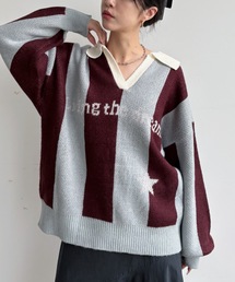 ニット/セーター（ブルー・ネイビー/青色系・ストライプ柄