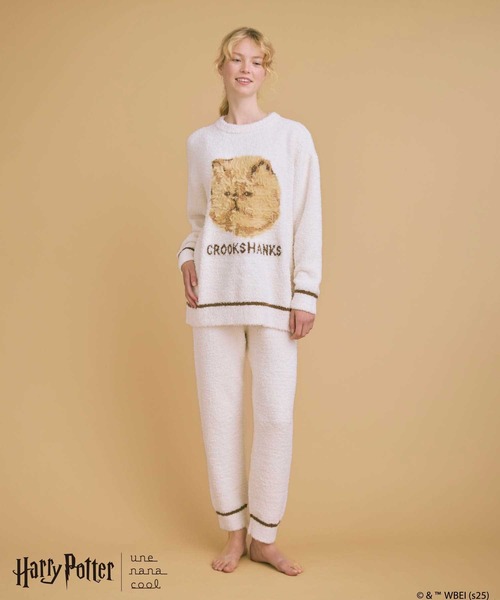 une nana cool(ウンナナクール)の「【ハリー・ポッターコラボ】 Harry Potter × une nana cool プルオーバー&ロングパンツセット(ルームウェア/パジャマ・レディース・ピンク/クリーム・M-L)」の16枚目の写真