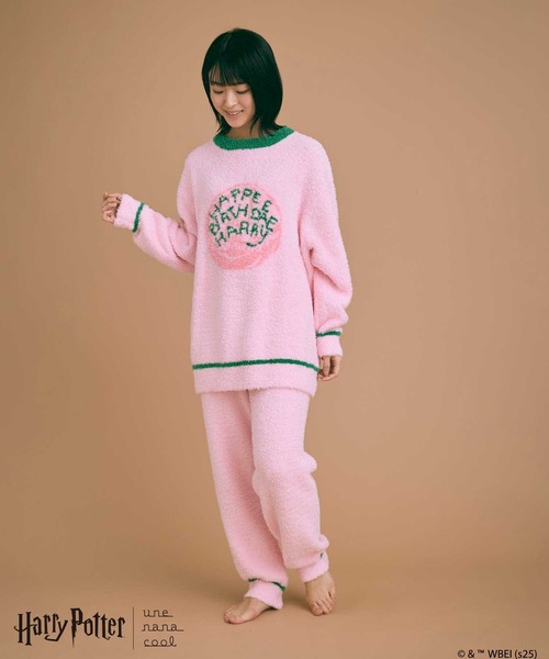 une nana cool(ウンナナクール)の「【ハリー・ポッターコラボ】 Harry Potter × une nana cool プルオーバー&ロングパンツセット(ルームウェア/パジャマ・レディース・ピンク/クリーム・M-L)」の10枚目の写真