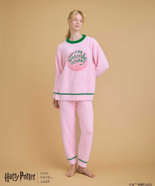 une nana cool(ウンナナクール)の「【ハリー・ポッターコラボ】 Harry Potter × une nana cool プルオーバー&ロングパンツセット(ルームウェア/パジャマ・レディース・ピンク/クリーム・M-L)」の12枚目の写真