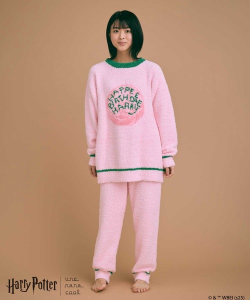 une nana cool(ウンナナクール)の「【ハリー・ポッターコラボ】 Harry Potter × une nana cool プルオーバー&ロングパンツセット(ルームウェア/パジャマ・レディース・ピンク/クリーム・M-L)」の21枚目の写真