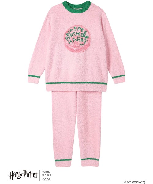 une nana cool(ウンナナクール)の「【ハリー・ポッターコラボ】 Harry Potter × une nana cool プルオーバー&ロングパンツセット(ルームウェア/パジャマ・レディース・ピンク/クリーム・M-L)」の15枚目の写真