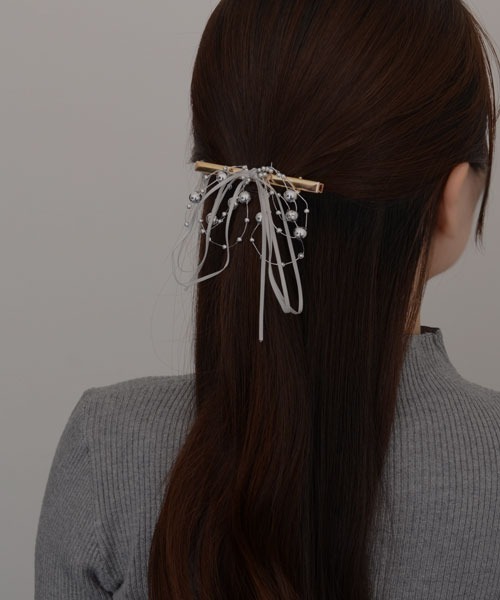 VIBGYOR Women(ヴィブジョー ウィメン)の「【resonance】ニュアンスデザイン リボン ヘアクリップ【オケージョン】(バレッタ/ヘアクリップ・レディース・ブラック系/シルバー系・FREE)」の8枚目の写真