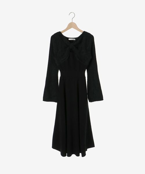 MAJESTIC LEGON(マジェスティックレゴン)の「リボンボレロドッキングニットワンピ(ワンピース・レディース・ブラック/アイボリー/ピンク・MEDIUM)」の14枚目の写真