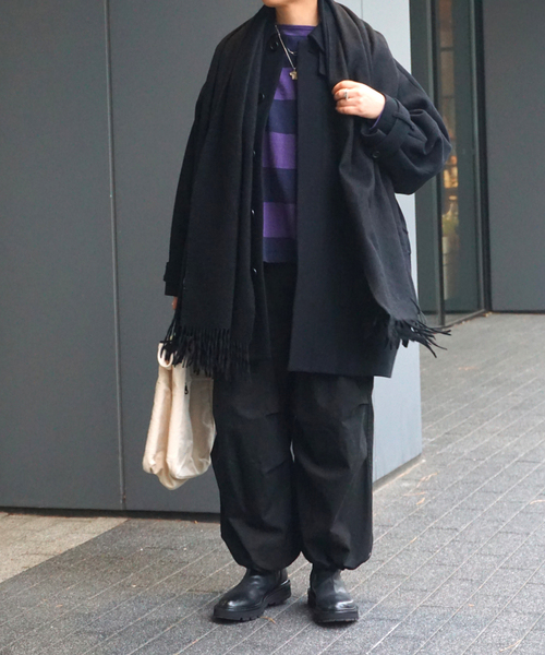 JOURNAL STANDARD LUXE（ジャーナルスタンダード　ラックス）の「ボーダーワイドプル（Tシャツ/カットソー・レディース・ネイビー/チャコールグレー・FREE）」の7枚目の写真