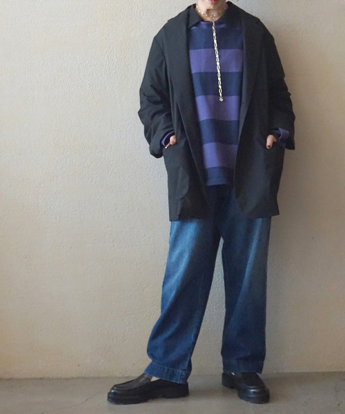 JOURNAL STANDARD LUXE（ジャーナルスタンダード　ラックス）の「ボーダーワイドプル（Tシャツ/カットソー・レディース・ネイビー/チャコールグレー・FREE）」の11枚目の写真