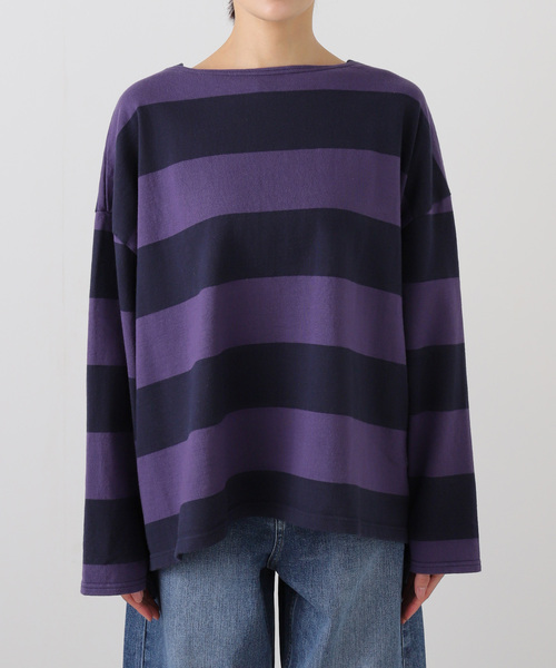 JOURNAL STANDARD LUXE（ジャーナルスタンダード　ラックス）の「ボーダーワイドプル（Tシャツ/カットソー・レディース・ネイビー/チャコールグレー・FREE）」の12枚目の写真