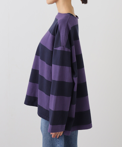 JOURNAL STANDARD LUXE（ジャーナルスタンダード　ラックス）の「ボーダーワイドプル（Tシャツ/カットソー・レディース・ネイビー/チャコールグレー・FREE）」の13枚目の写真