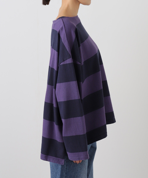 JOURNAL STANDARD LUXE（ジャーナルスタンダード　ラックス）の「ボーダーワイドプル（Tシャツ/カットソー・レディース・ネイビー/チャコールグレー・FREE）」の15枚目の写真