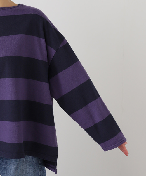 JOURNAL STANDARD LUXE（ジャーナルスタンダード　ラックス）の「ボーダーワイドプル（Tシャツ/カットソー・レディース・ネイビー/チャコールグレー・FREE）」の16枚目の写真