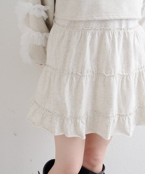 w closet(ダブルクローゼット)の「【リバイバル/4色展開】チュールフリルスウェットワンピース《WEB限定》(ワンピース・レディース・ブラック/パープル/グレー/アイボリー・FREE)」の14枚目の写真