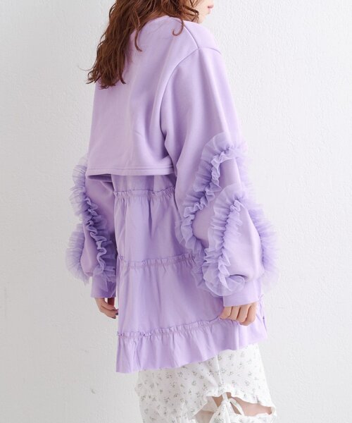 チュールスリーブスウェットワンピース（ワンピース）｜w closet