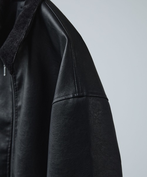 CALLNE(カルネ)の「【CALLNE】Vintage Design Doublezip Jacket / ヴィンテージデザインダブルジップジャケット(セットアップ対応)(その他アウター・メンズ・ブラック/ダークグレー・M/L)」の4枚目の写真