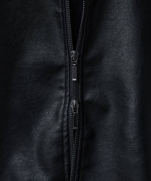 CALLNE(カルネ)の「【CALLNE】Vintage Design Doublezip Jacket / ヴィンテージデザインダブルジップジャケット(セットアップ対応)(その他アウター・メンズ・ブラック/ダークグレー・M/L)」の5枚目の写真