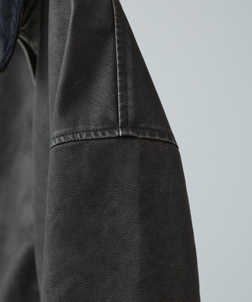 CALLNE(カルネ)の「【CALLNE】Vintage Design Doublezip Jacket / ヴィンテージデザインダブルジップジャケット(セットアップ対応)(その他アウター・メンズ・ブラック/ダークグレー・M/L)」の19枚目の写真