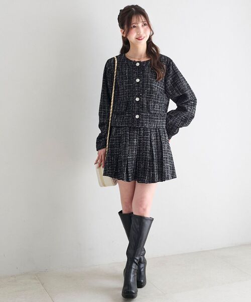 MAJESTIC LEGON（マジェスティックレゴン）の「ベルト付きプリーツミニスカパン（スカート・レディース・ホワイト系その他2/ブラック系その他/グレー系その他・MEDIUM）」の17枚目の写真