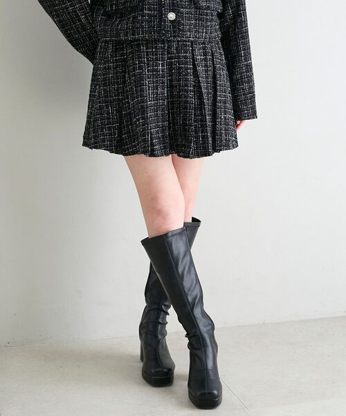 MAJESTIC LEGON（マジェスティックレゴン）の「ベルト付きプリーツミニスカパン（スカート・レディース・ホワイト系その他2/ブラック系その他/グレー系その他・MEDIUM）」の20枚目の写真