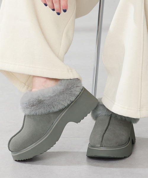 ORiental TRaffic(オリエンタルトラフィック)の「\ 厚底 細見え /ムートン サボ /51325 ヒール(ブーツ・レディース・キャメル/ブラック/ブラウン/グレー・3L/L/M/S/SS/LL)」の16枚目の写真