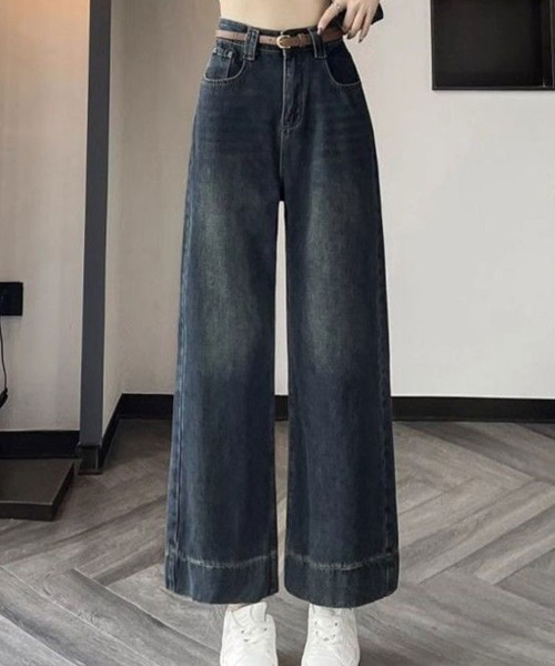 SallyLunn(サリーラン)の「ルーズストレートデニム(デニムパンツ・レディース・ブルー・L/M)」の5枚目の写真
