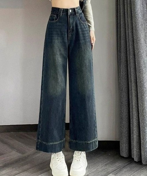 SallyLunn(サリーラン)の「ルーズストレートデニム(デニムパンツ・レディース・ブルー・L/M)」の6枚目の写真