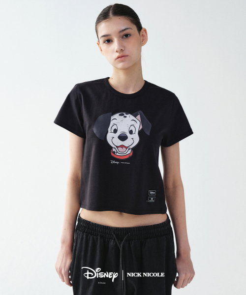 NICK&NICOLE(ニックアンドニコール)の「DISNEY 101 DALMATIAN SMILE PRINTING CROP TOP_BLACK(Tシャツ/カットソー・レディース・その他・FREE)」の2枚目の写真