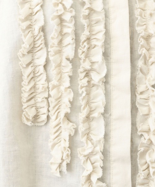 studio CLIP（スタディオクリップ）の「《natural by clip》14リネンフリルブラウス（シャツ/ブラウス・レディース・アイボリー/ブラック・FREE）」の10枚目の写真