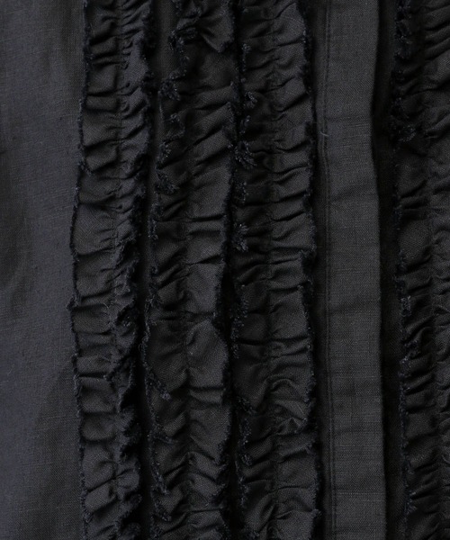 studio CLIP（スタディオクリップ）の「《natural by clip》14リネンフリルブラウス（シャツ/ブラウス・レディース・アイボリー/ブラック・FREE）」の9枚目の写真