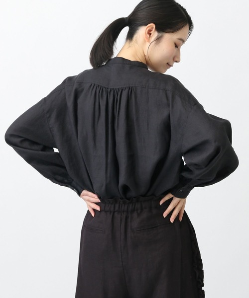 studio CLIP（スタディオクリップ）の「《natural by clip》14リネンフリルブラウス（シャツ/ブラウス・レディース・アイボリー/ブラック・FREE）」の14枚目の写真