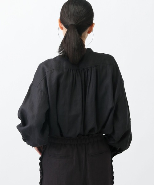 studio CLIP（スタディオクリップ）の「《natural by clip》14リネンフリルブラウス（シャツ/ブラウス・レディース・アイボリー/ブラック・FREE）」の13枚目の写真