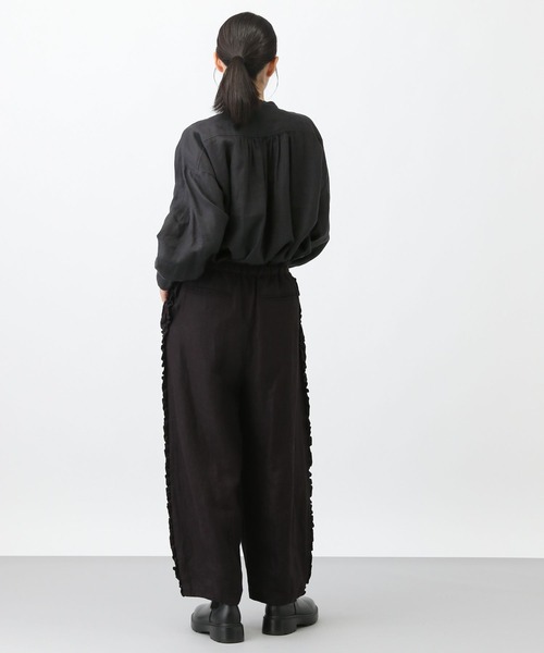 studio CLIP（スタディオクリップ）の「《natural by clip》14リネンフリルブラウス（シャツ/ブラウス・レディース・アイボリー/ブラック・FREE）」の18枚目の写真