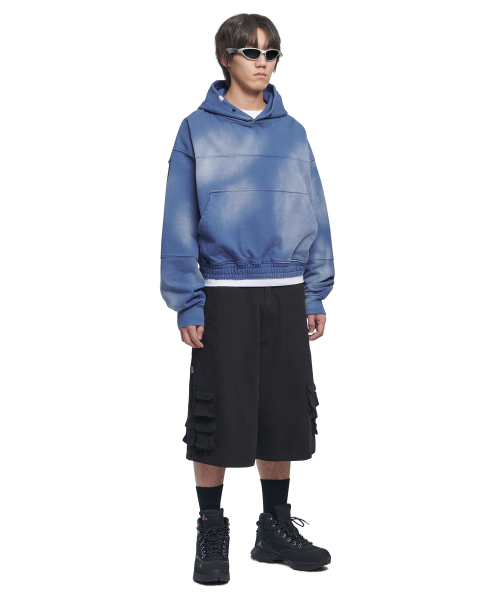 NOMANUAL(NOMANUAL)の「STAIN WASHED HOODIE - WASHED BLUE(パーカー・レディース・その他・MEDIUM/LARGE/SMALL)」の3枚目の写真