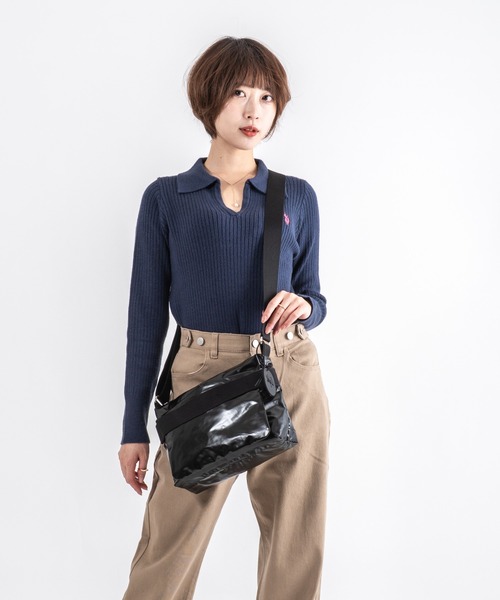 Jack Gomme（ジャックゴム）の「【JACK GOMME】ショルダーバッグ メッセンジャーバッグ RIGA Sac becase（ショルダーバッグ・レディース・ブラック/シルバー/カーキ/シャンパン・FREE）」の8枚目の写真