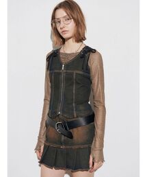 EMODA | プリーツヘムレイヤードデニムワンピース(ワンピース)