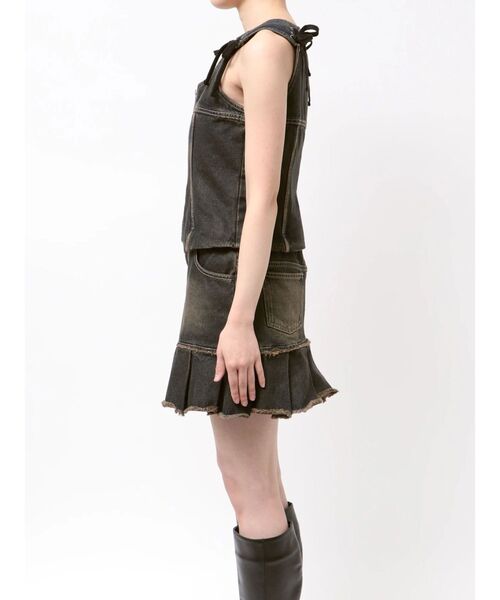 EMODA（エモダ）の「プリーツヘムレイヤードデニムワンピース（ワンピース・レディース・ブラック/インディゴブルー・SMALL/MEDIUM）」の19枚目の写真