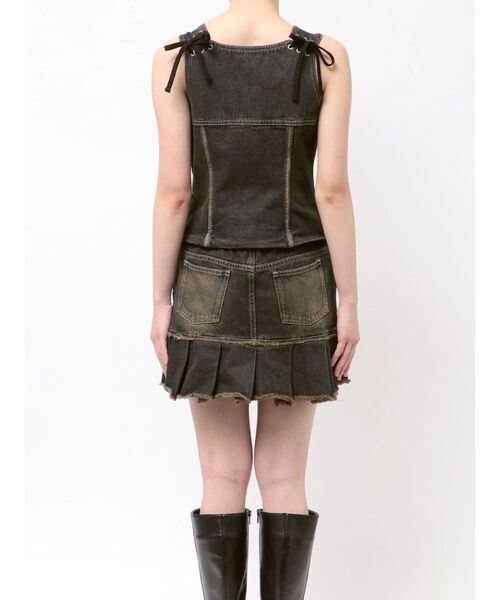 EMODA（エモダ）の「プリーツヘムレイヤードデニムワンピース（ワンピース・レディース・ブラック/インディゴブルー・SMALL/MEDIUM）」の20枚目の写真