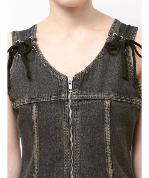 EMODA（エモダ）の「プリーツヘムレイヤードデニムワンピース（ワンピース・レディース・ブラック/インディゴブルー・SMALL/MEDIUM）」の21枚目の写真