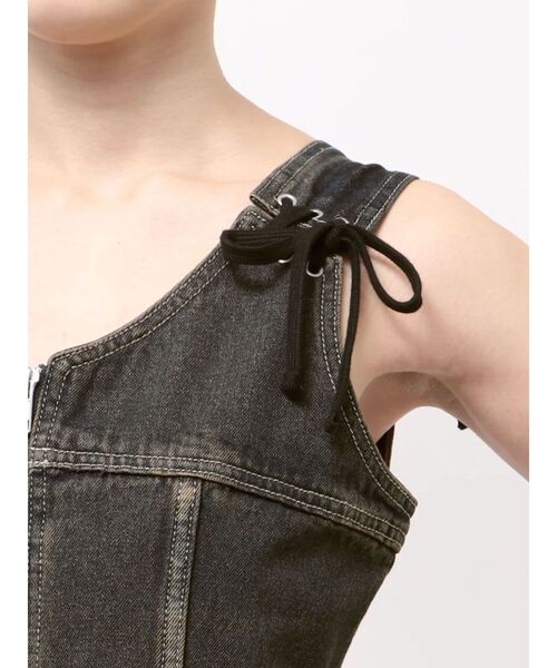 EMODA（エモダ）の「プリーツヘムレイヤードデニムワンピース（ワンピース・レディース・ブラック/インディゴブルー・SMALL/MEDIUM）」の22枚目の写真