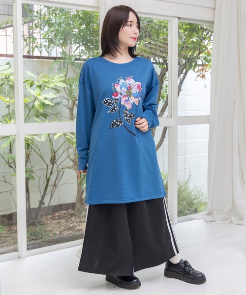 153713：仲宗根泉(HY)コラボ アート柄花柄チュニック（チュニック