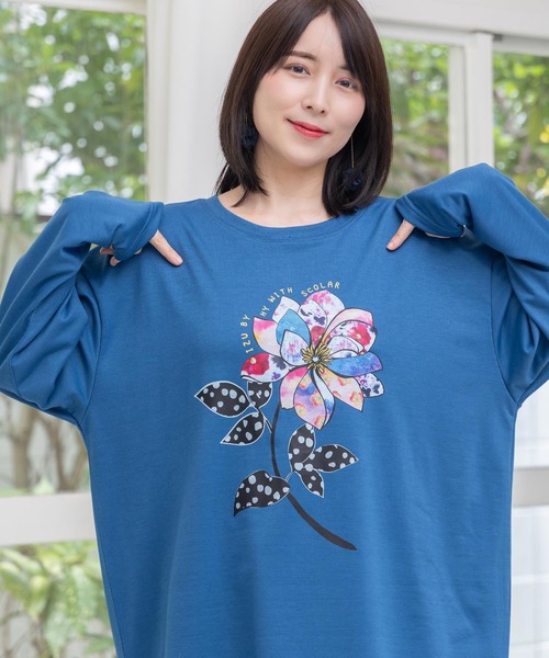 153713：仲宗根泉(HY)コラボ アート柄花柄チュニック（チュニック