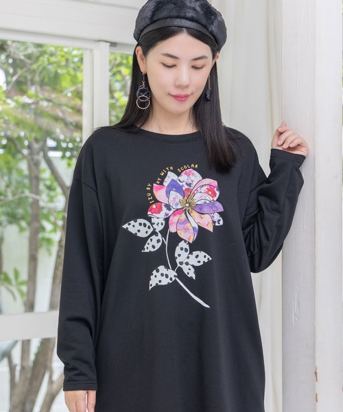 153713：仲宗根泉(HY)コラボ アート柄花柄チュニック（チュニック