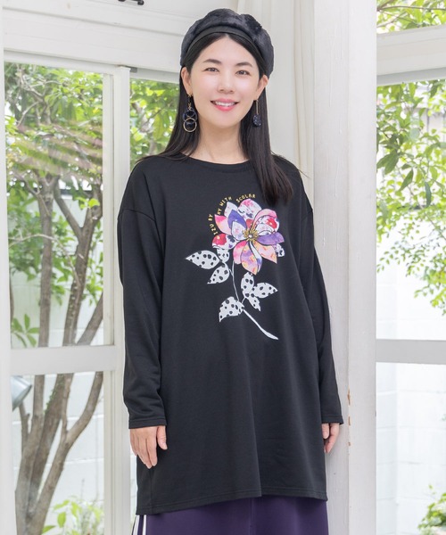 153713：仲宗根泉(HY)コラボ アート柄花柄チュニック（チュニック