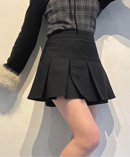 one way(ワンウェイ)の「レイヤードスカパン(スカート・レディース・ブラック/ブラウン系その他/ブラック系その他・FREE)」の1枚目の写真